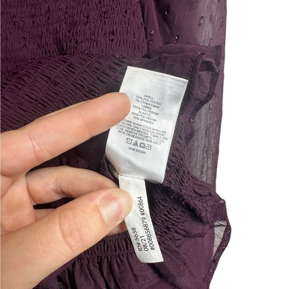 Express | Iridescent Purple Cap Long Sleeve Blouse | Size XS - Picture 4 of 6